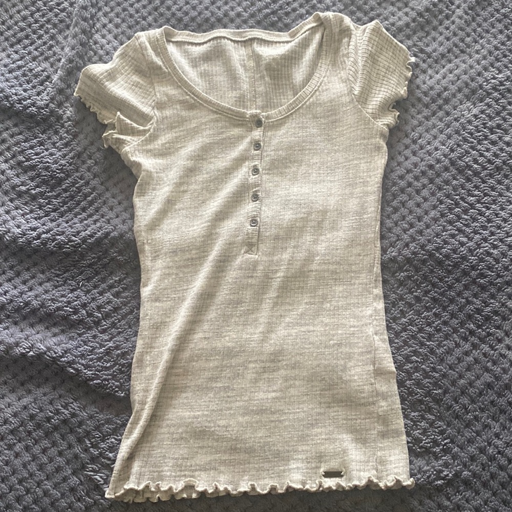 Hollister Ribbed Short Sleeve Top